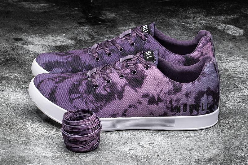 Nobull Dark Wisteria Tie-Dye Canvas Men's Trainers Dark | USA T1397C